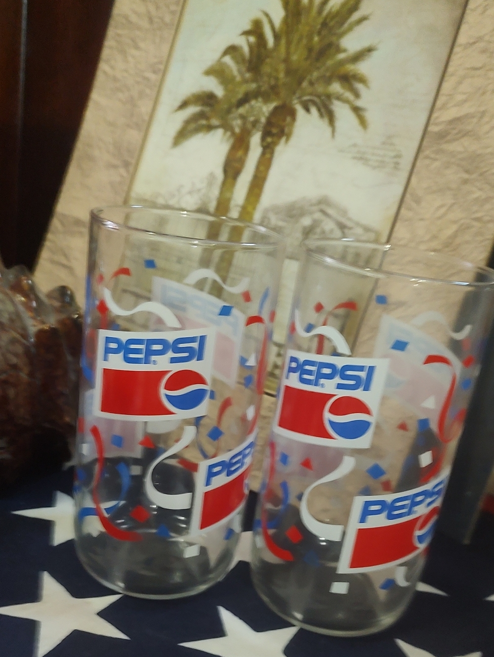 Pepsi/ Glasses in Red, White & Blue - Set of 2